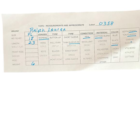 NWT Lauren Ralph Lauren Ruffled White Faux Wrap Tank Top V-Neck Casual Size PL - Picture 6 of 6